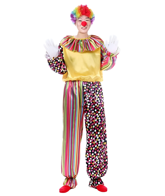 Clown Costume Carnival Halloween Fancy Dress Up Party Adult Suit