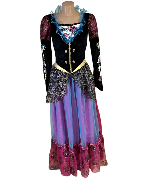 فستان فاخر هيكل عظمي بتصميم ستيم بانك، مقاس للسيدات (فستان فقط)