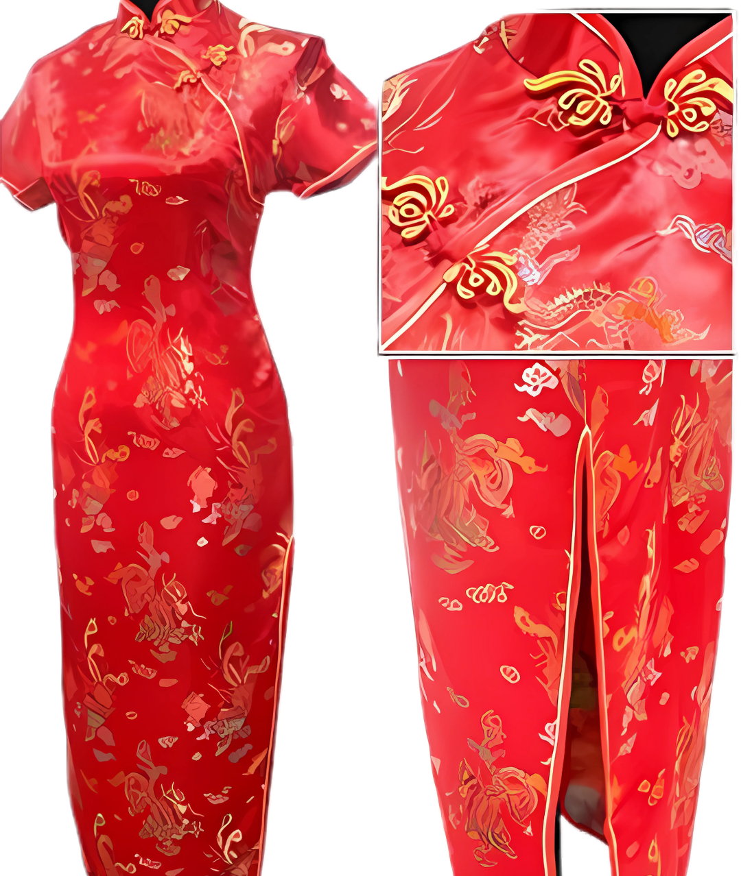 Girls Chinese Qipao Cheongsam Dress Red Adult(s) , and girls sutable 14/15 years