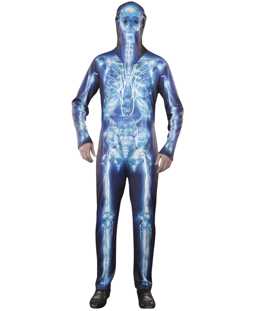 Adult Men Skeleton with attached hat Deluxe Costume