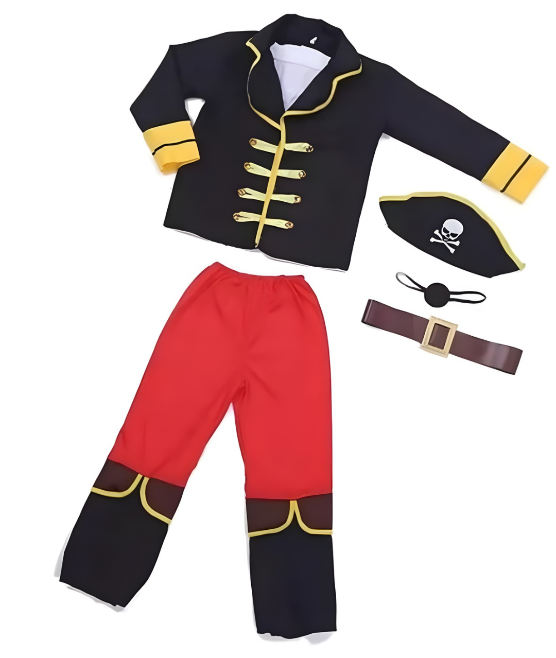 Boys Caribbean Captain Pirate Costume Cosplay For Halloween