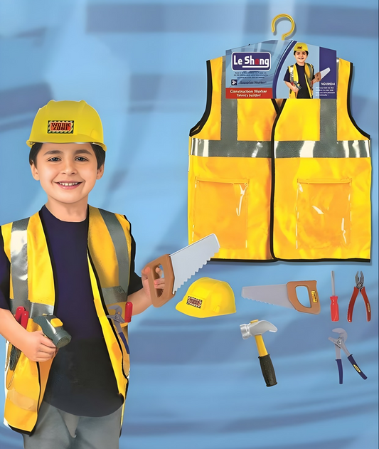 Construction Worker Costume For Kids Engineer Career Costume Cosplay for Kids