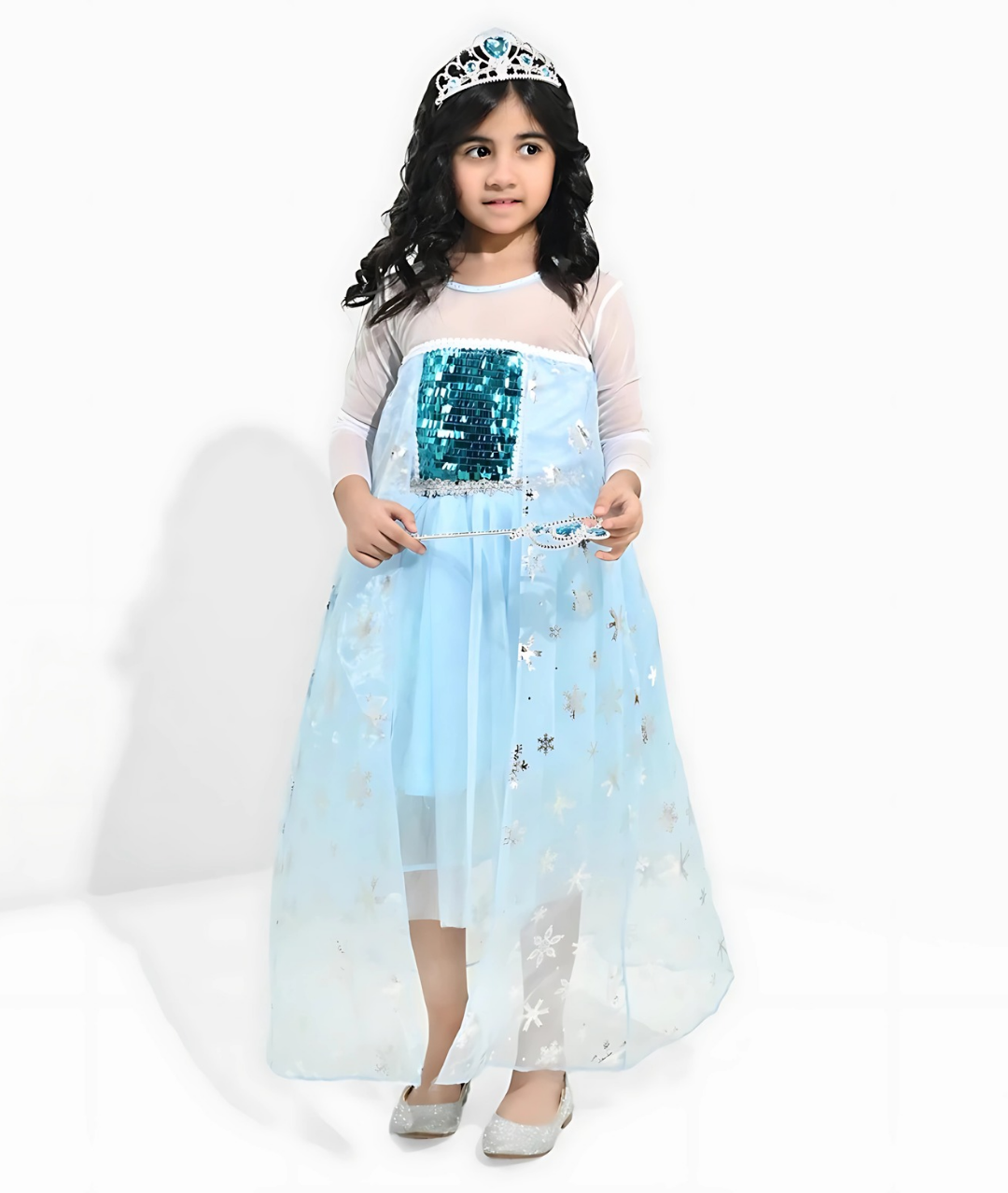 Princess Elsa Frozen Fancy Dress Costume for Girls