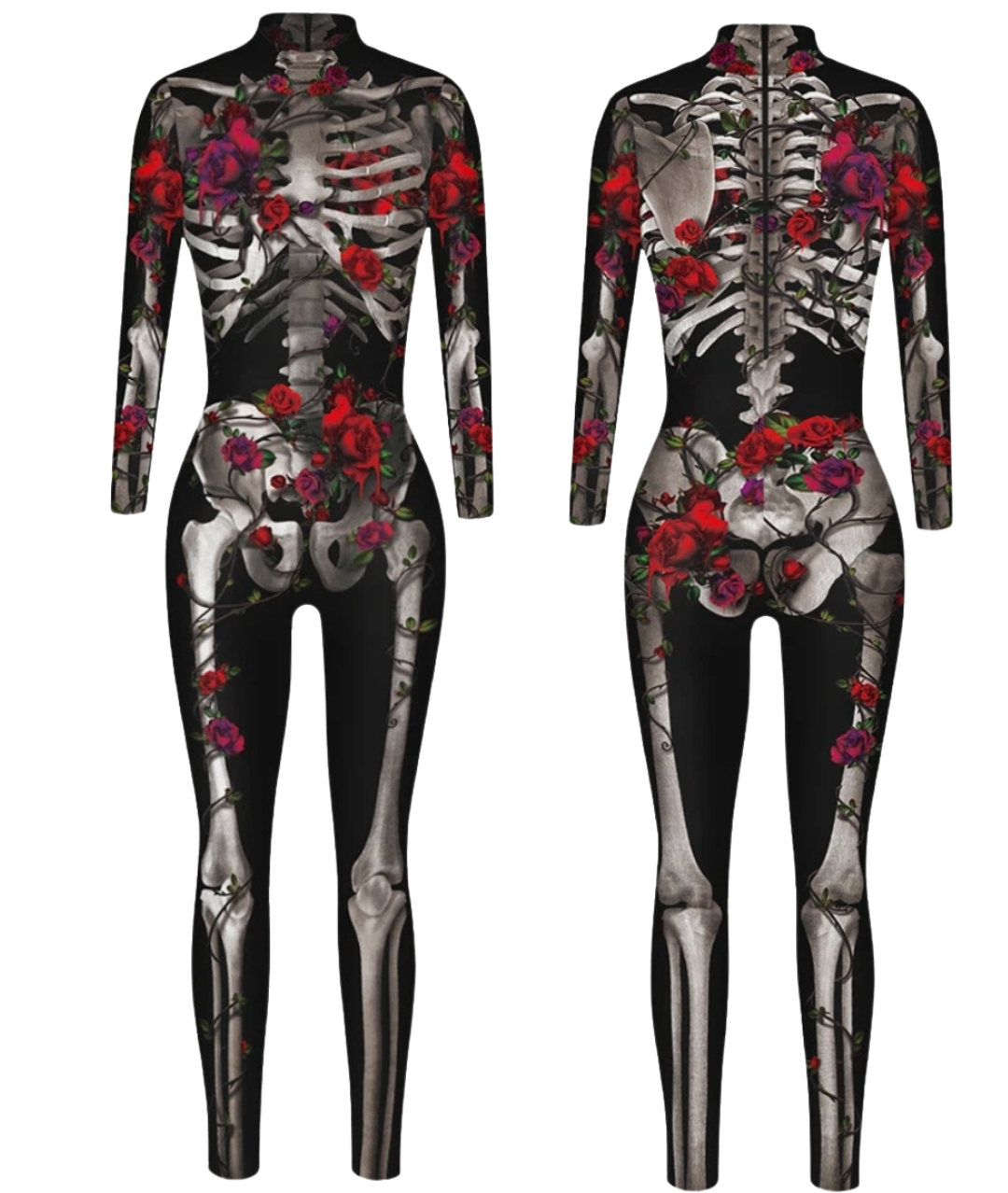 Women 3D Print Robot Skeleton Jumpsuit Bodysuit Cosplay Karneval Party Costume