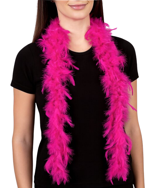 Pink feathered neck shawl