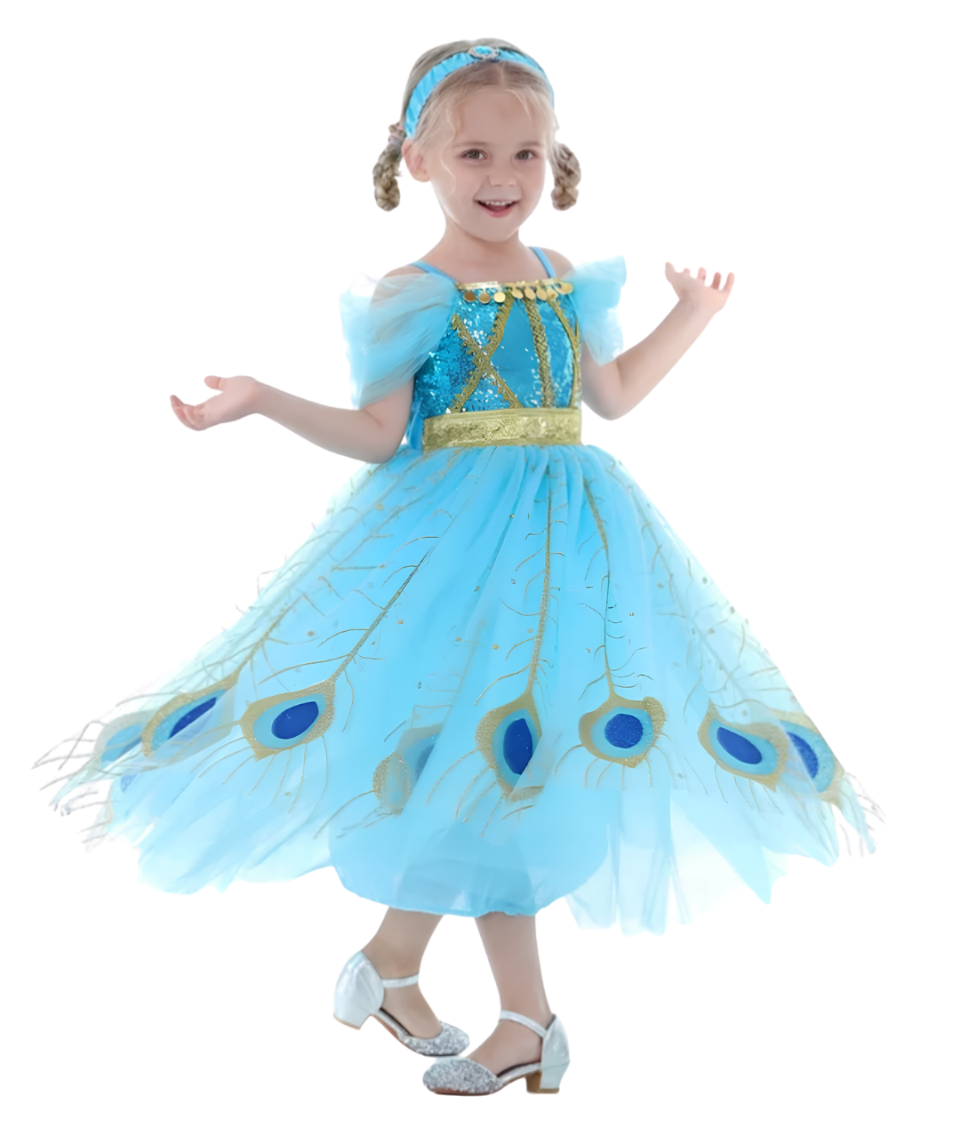 Little Girls Princess Dress Up Jasmine Costume Birthday Halloween Christmas Fancy Party Outfit