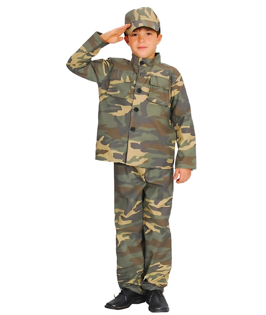 Military Costume Dress Green Suit Kids Halloween outfit Military celebration