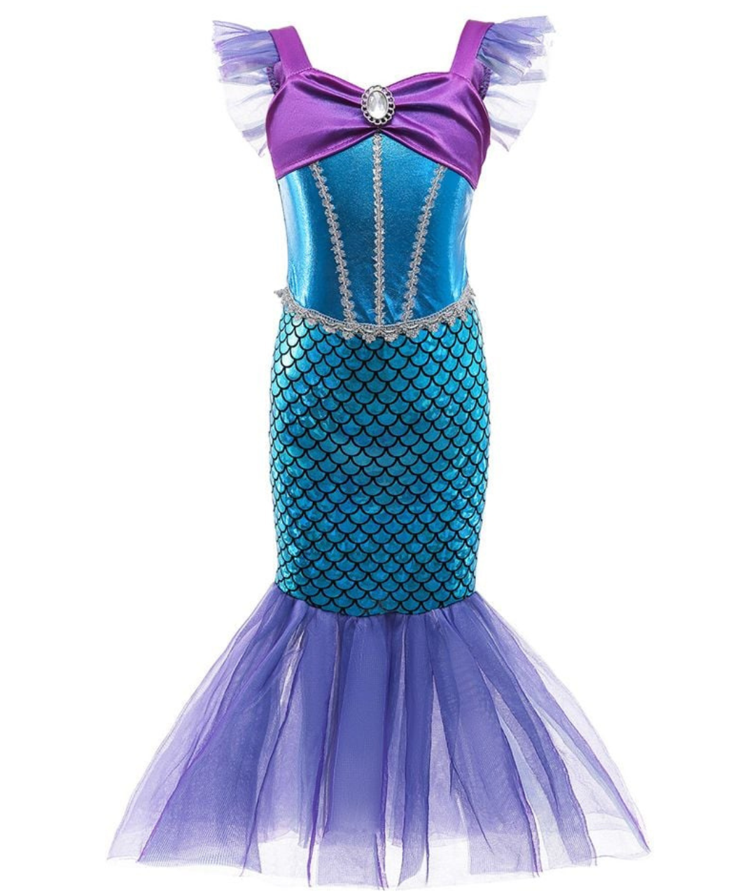 Little Mermaid Costume with accessories for Girls Princess Ariel Fancy Dress Cosplay