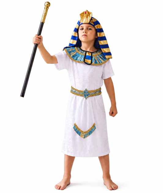 White Egyptian Pharaoh Roald Fancy Dress Costume Boys Outfit School Book Week