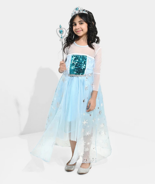 Princess Elsa Frozen Fancy Dress Costume for Girls