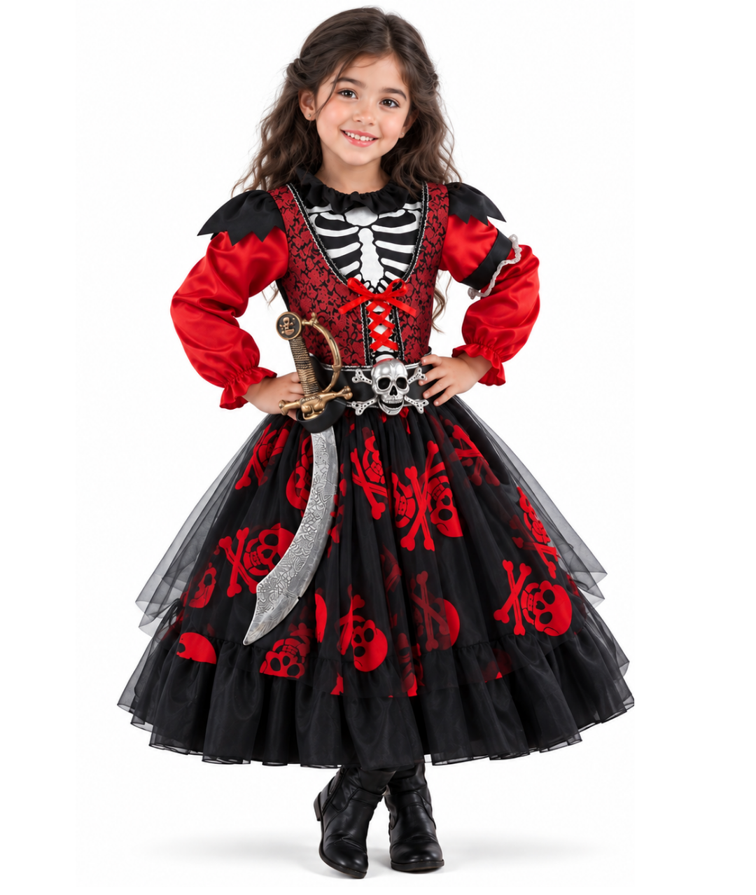 Skull and Crossbones Pirate Queen Halloween Costume