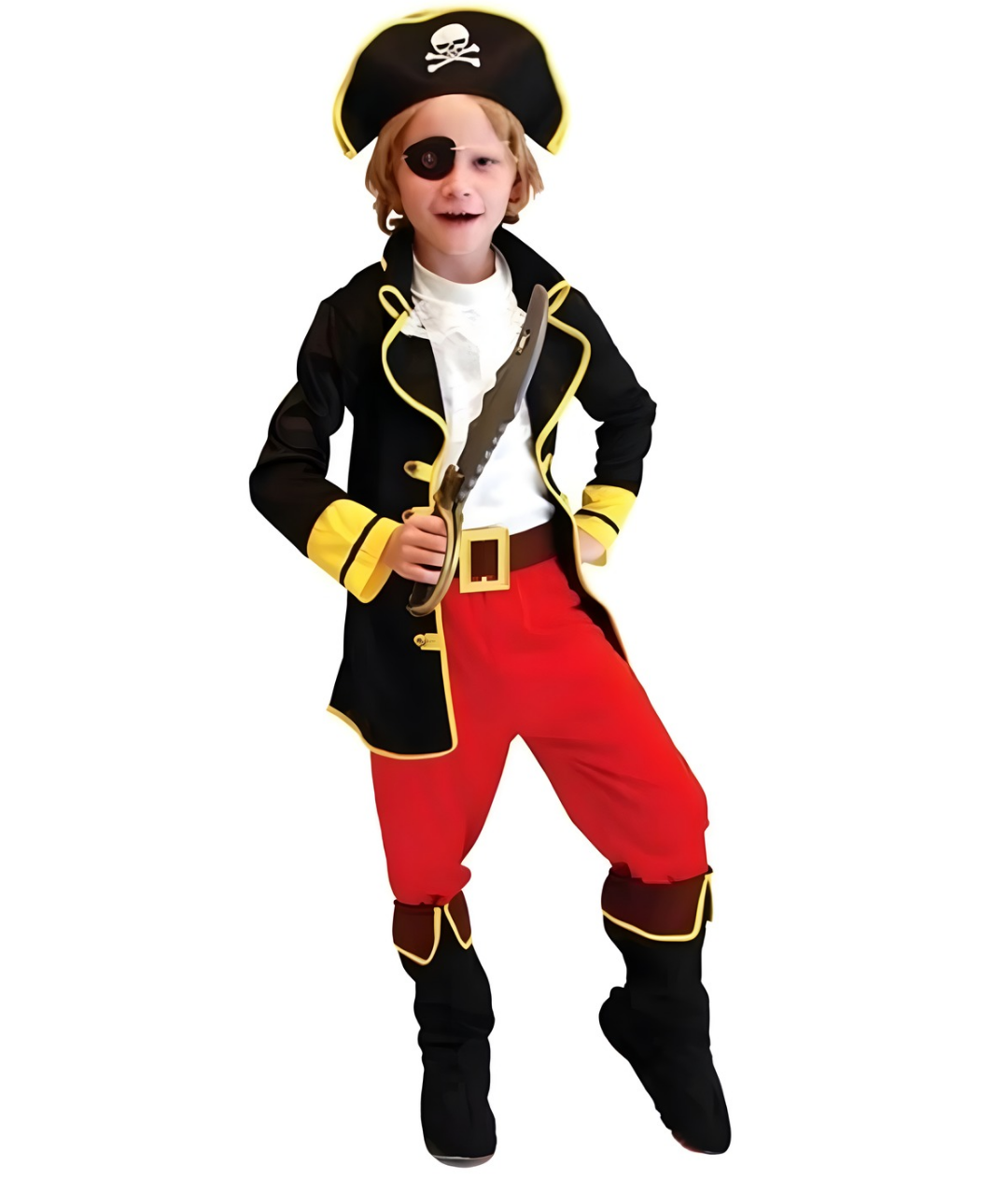Boys Caribbean Captain Pirate Costume Cosplay For Halloween