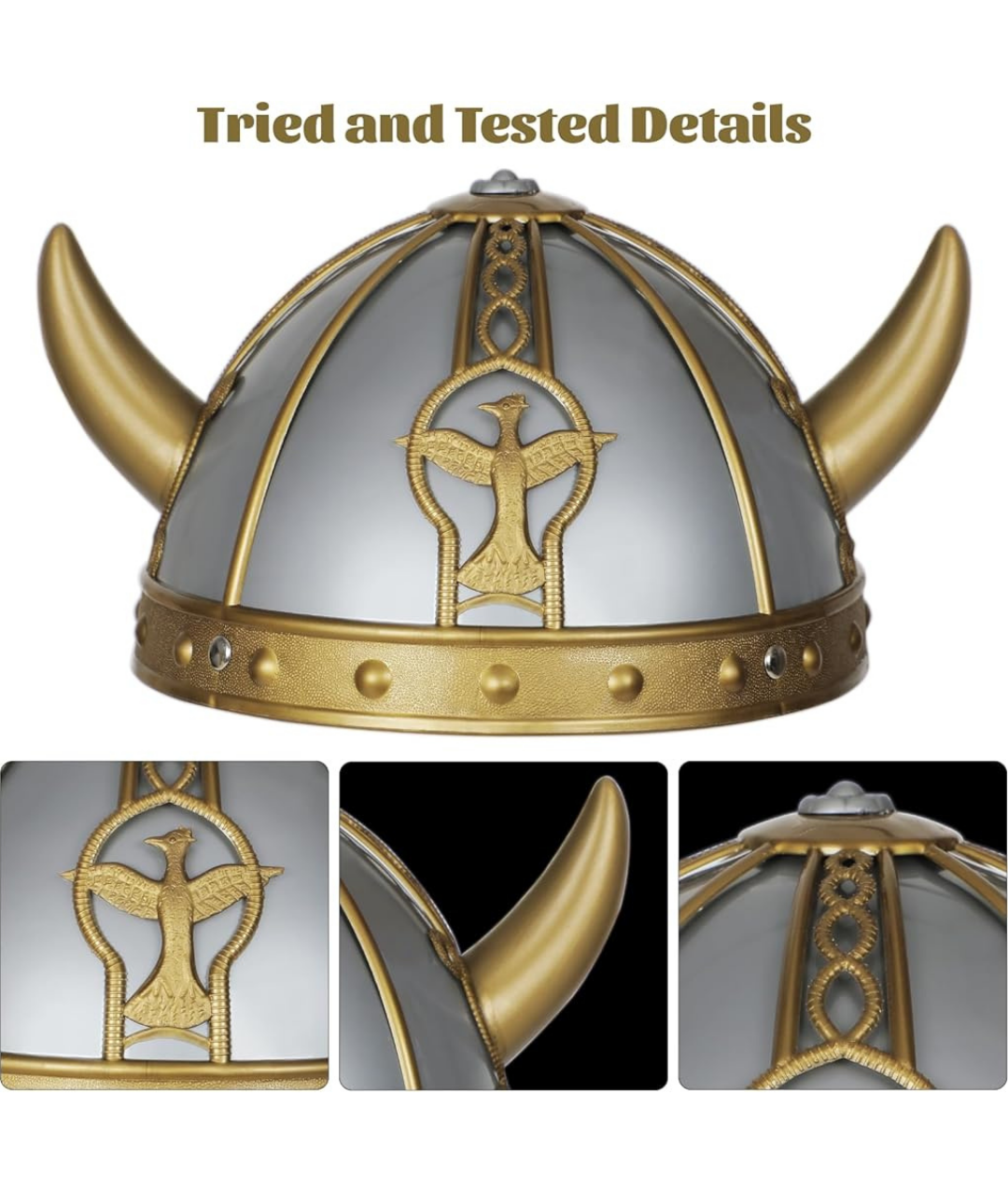 Adult Size Plastic Viking Helmet with Horns