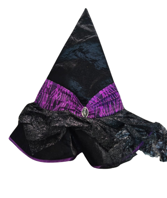 Witch Halloween hat Black and Purple