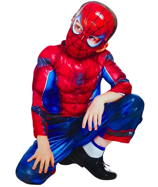 Deluxe Spiderman Costume for Kids Bodysuit with muscle Superhero