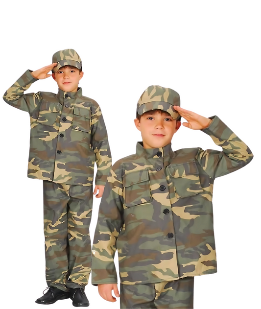 Military Soldier Army Costume Dress Green Suit Kids Halloween outfit Military celebration