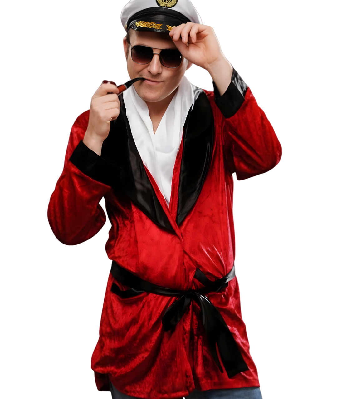 Men's red velvet jacket