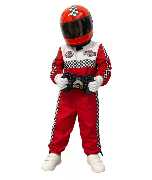 Red Race Car Driver Uniform Kids Boys Racing Driver Costume