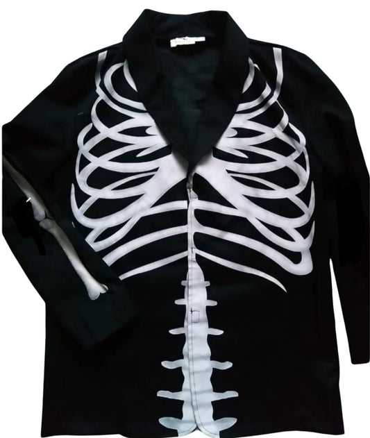 زي سترة الهيكل العظمي للبالغين في الهالوين