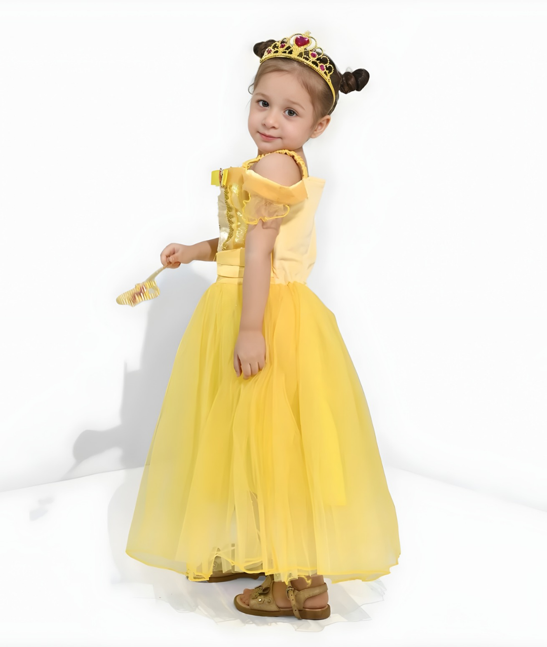 Disney Princess Belle Girl Tulle Dress Costume