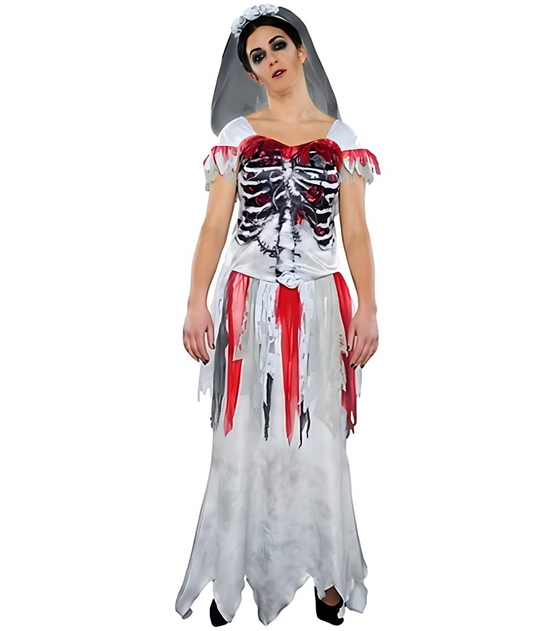 Ladies Halloween Zombie Gothic bride Dress only