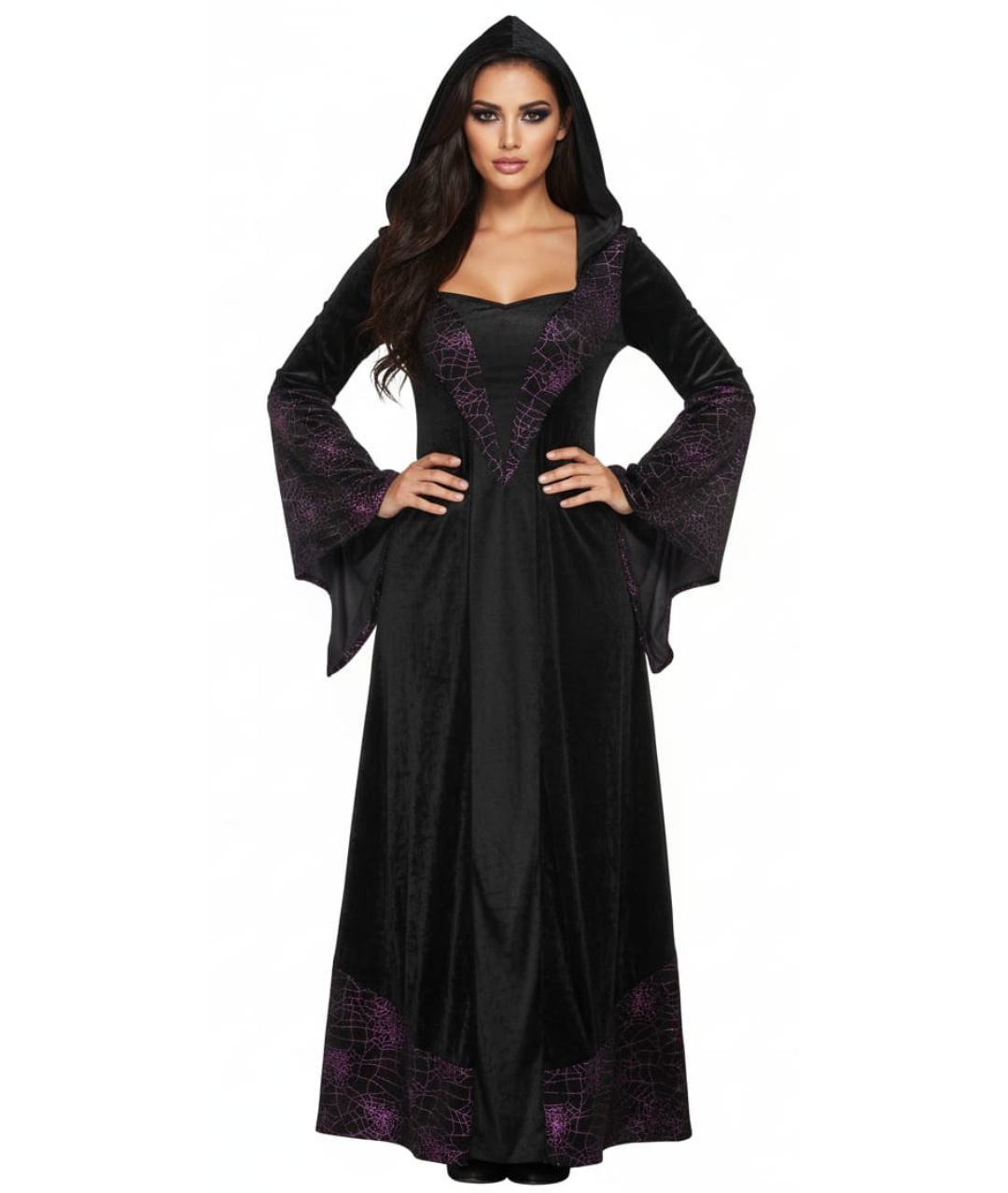 Ladies Halloween Vampire Witch velvet Dress