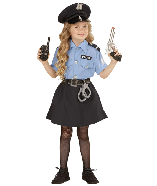 Girls Police Uniform Costume Kids Cosplay Deluxe Police Dress