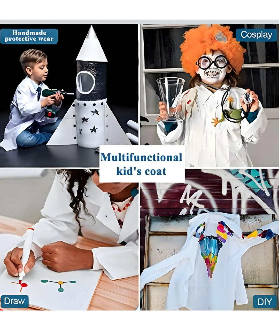 kids multifunction Long Lapcoat costume