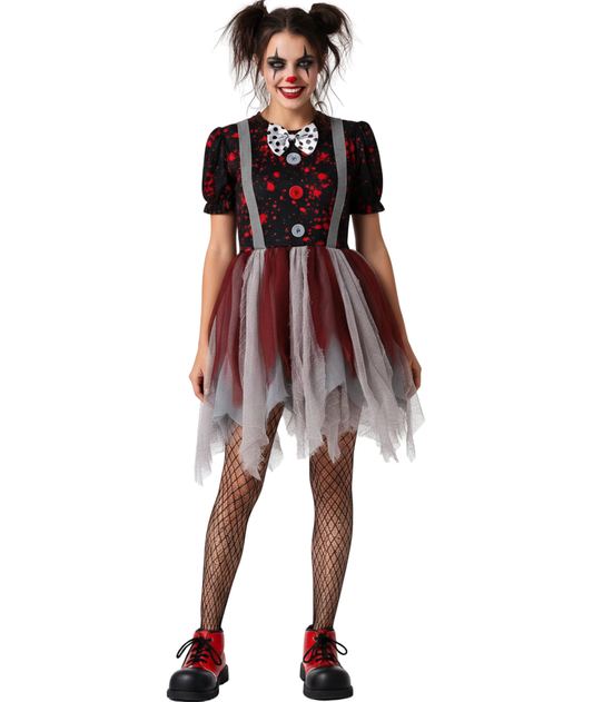 Girls scary clown Dress Costume( dress only)