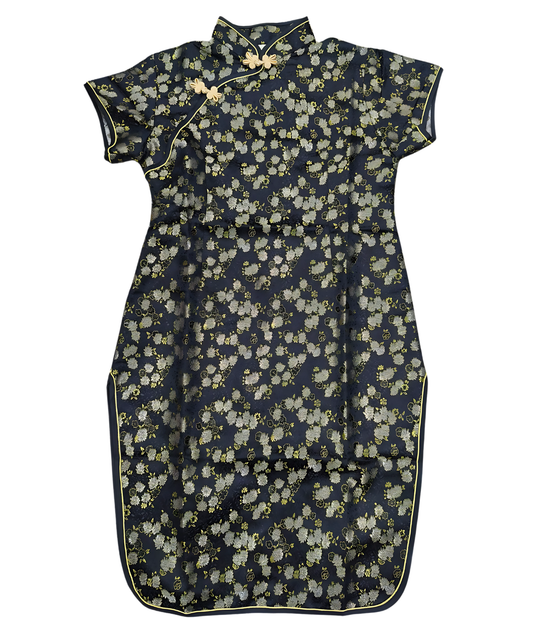 Girls Chinese Qipao Cheongsam Dress Black sutable 8 / 13 years