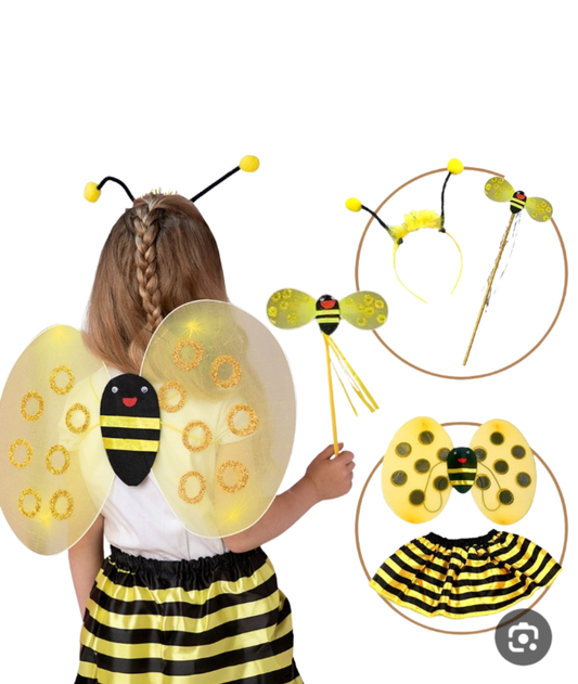 Bee Costume Girls Cosplay Fancy Party skirt and wengs