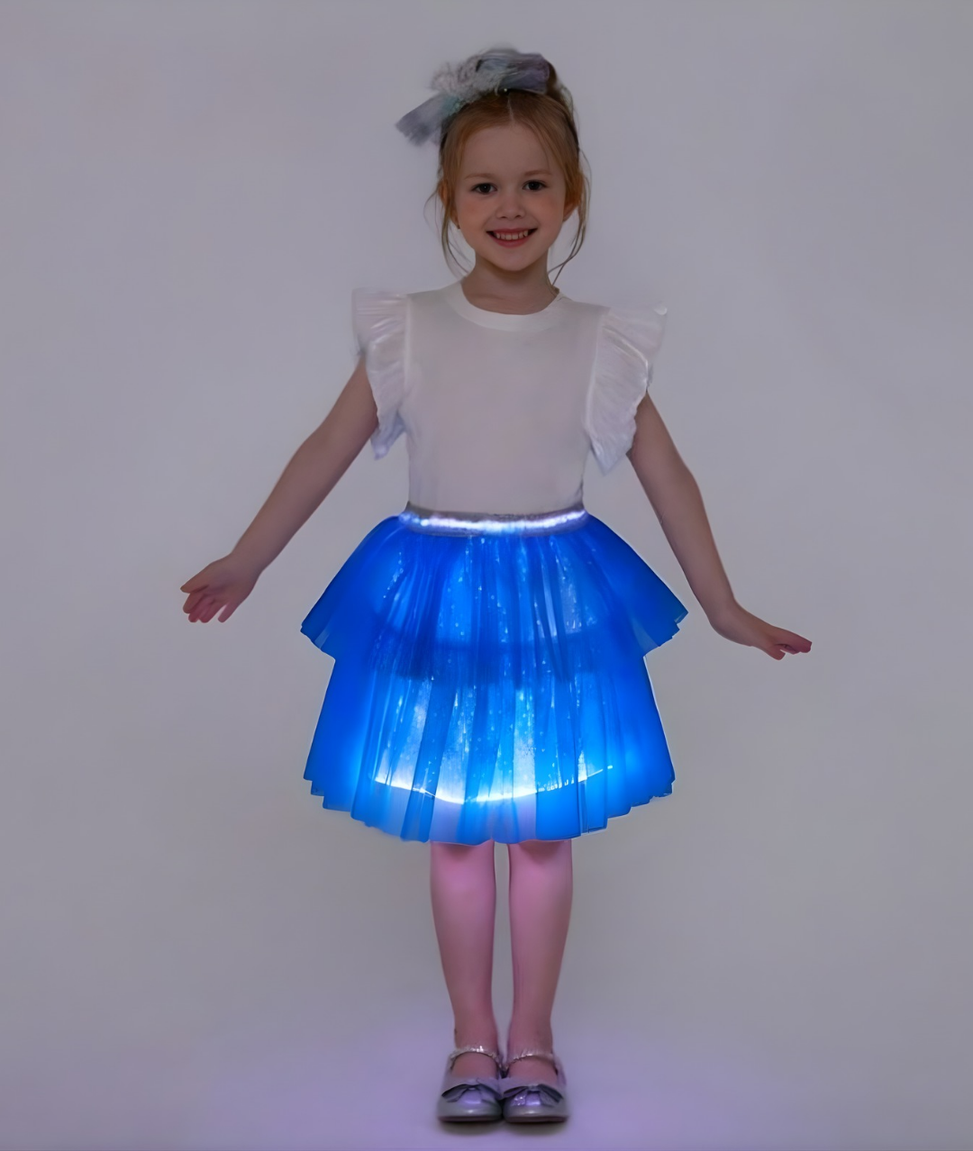 FROZEN elsa Light up Skirt with glitter Snow flakes