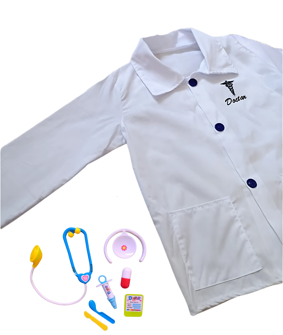 Child’s Doctor Costume Boys Girls Chief Surgeon Nurse Halloween White Dress up