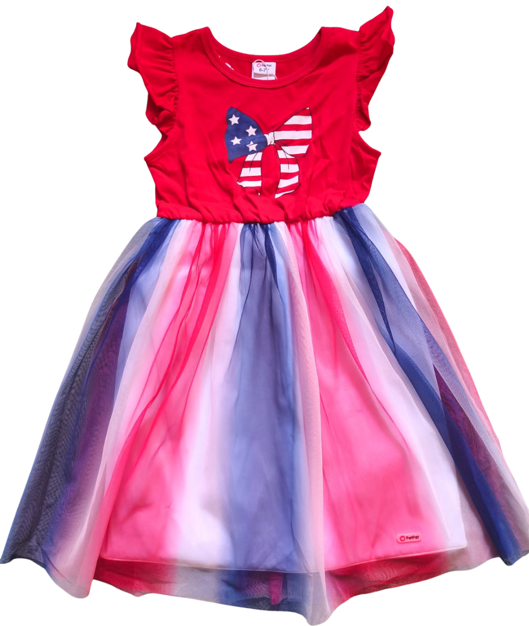 Girls' dress with an American flag colors