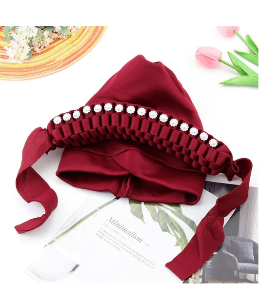 African burgundy head Wraps Turbans for Women