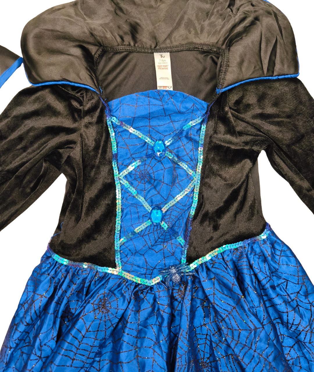 Witch Costume for Girls Black and Blue Halloween Costume Fancy Dress