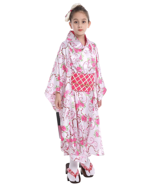 Japanese Traditional Dress Kimono Robe for Kids Girls Costume