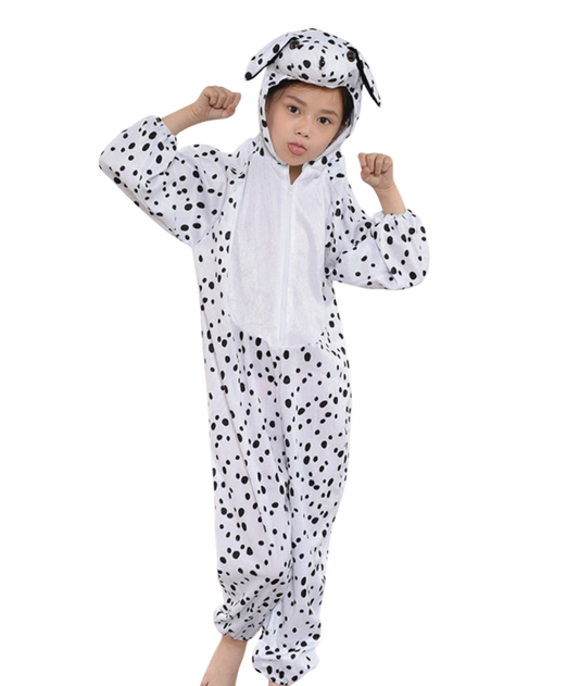 زي كلب مرقط باللونين الأبيض والأسود للأطفال