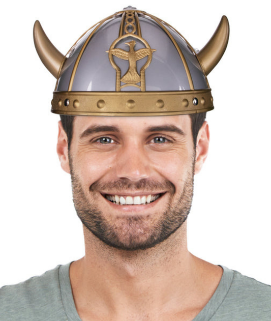Adult Size Plastic Viking Helmet with Horns