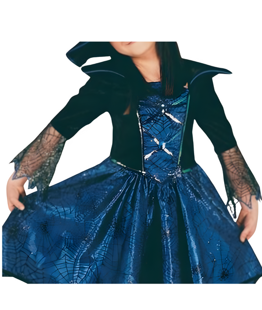 Witch Costume for Girls Black and Blue Halloween Costume Fancy Dress