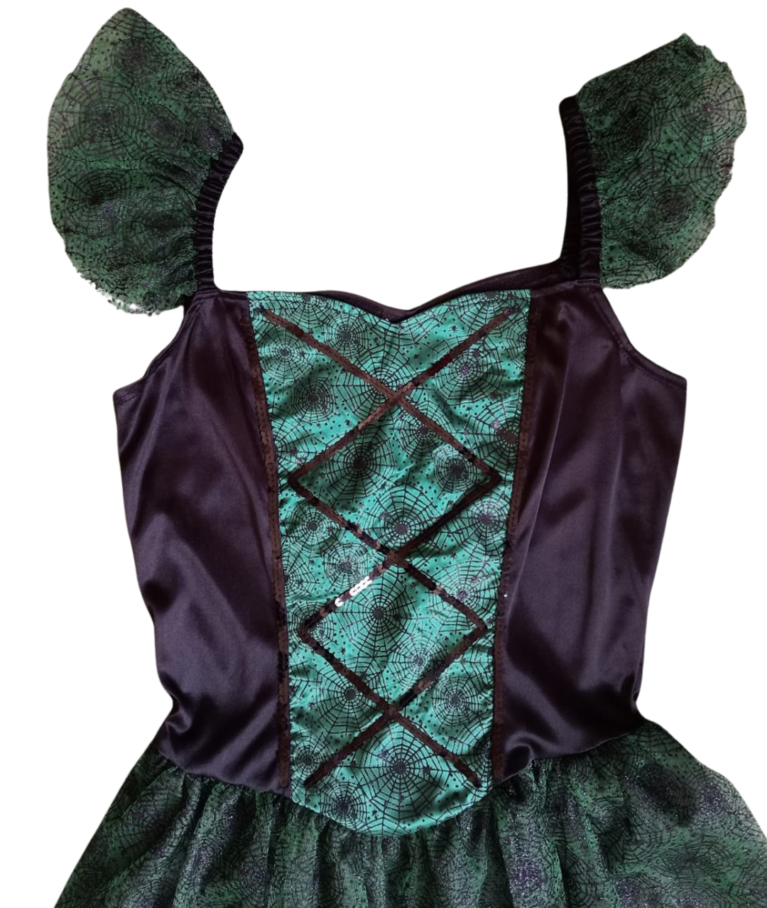 Women`s Witch Halloween Costume Green and Black