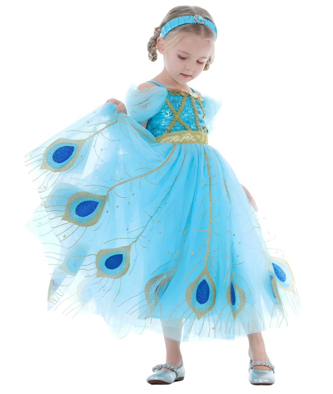 Little Girls Princess Dress Up Jasmine Costume Birthday Halloween Christmas Fancy Party Outfit