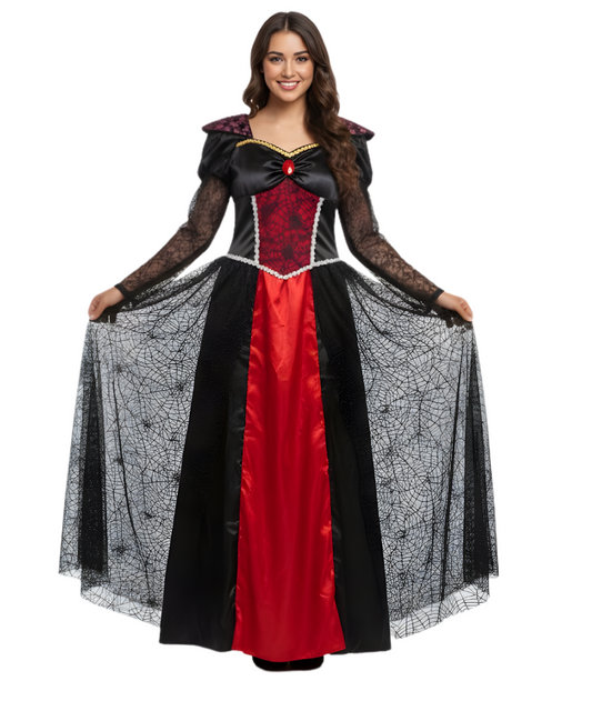 زي الساحرة ومصاص الدماء النسائي لعيد الهالوين (فستان فقط)