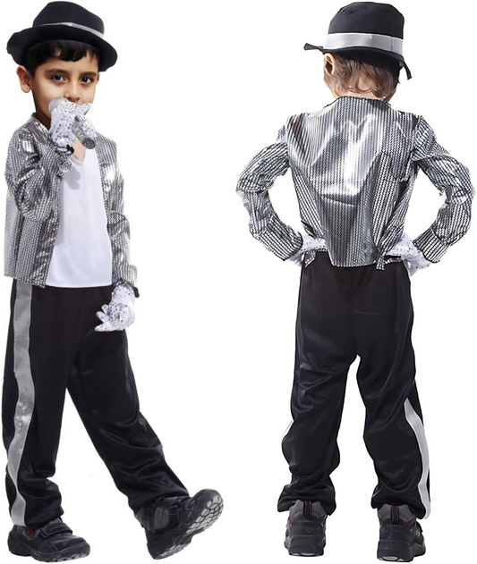 Michael Jackson Halloween Costume Fancy Dress Role Play for Girls, Boys